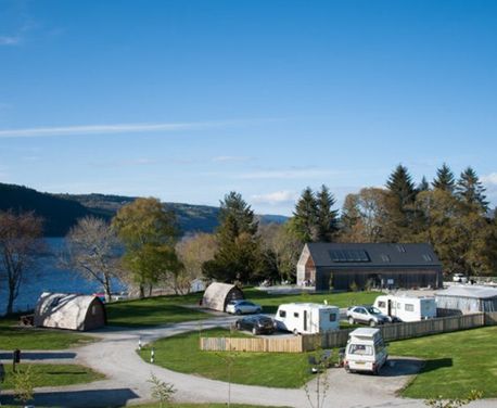 A tranquil location that offers stunning scenery and panoramic views around Loch Ness to the mountains beyond; with a back drop of woodlands. Scotland’s most famous loch is the stunning backdrop for the Club’s new campsite in the Scottish Highlands. The aptly-named Loch Ness Shores Club campsite is located on the quieter south shore near the village of Foyers.

A great place to stay when walking the Caledonian Canal. The site offers facilities to 5* standard, including wi-fi and fresh water sourced locally on site.