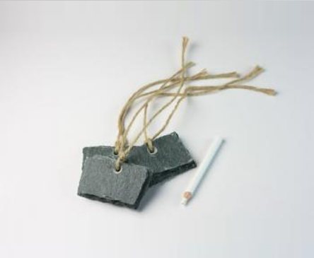 Identify your favourite variety or flowers or display the names of infant trees with a Honister Green Slate plant name tag. Comes with a handy “China graph” pencil to write the names on which won’t wash off in the rain. The tags come in sets of three for £7.95 and measure eight centimetres by five centimetres.