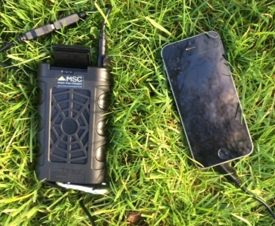 MSC Aqua Trek IP68 Waterproof QC 8,000mAh USB Power Bank (3 + phone charges)
This rechargeable battery is also able to charge an iPad, Google Nexus, Samsung Galaxy Tablet, GoPro Cameras (6+ charges), before it needs recharging from either the mains, Car USB or one of our folding Solar Panel Chargers. In common with all our solar chargers and power banks, once charged up it will retain its charge for months for when needed.

This Aqua Trek is unique in that it can also charge a device, even in a wet environment, such as a boat or Kayak ( it also has a waterproof output port/cable). It has a Qualcomm 3.0 chipset to recharge any compatible device (Samsung S6, S7) in 30 minutes.  It is able to recharge itself using either a standard micro, Lightning (Apple), or Type C Quick Charge lead supplied, reducing the number of leads you need to carry.