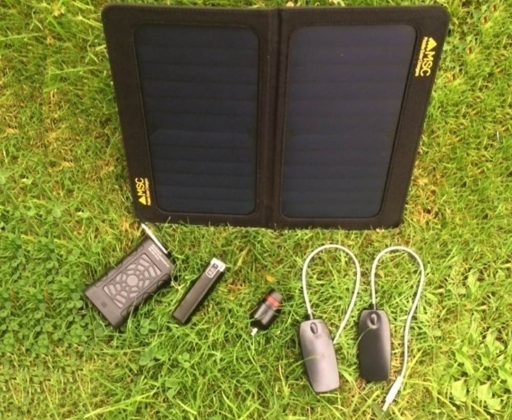 Travel and Trek 13w Solar Panel Charger & 2600mAh + 10000mAh IP68 Power Bank, Led Light, £35 off
This special package is most suited to those who need reliable ongoing power whilst off grid or traveling. The SunPower 13w (retail £54.95 ) fold out solar panel, easily fits in a rucksack and is robust and water resistant. There are options to upgrade to a waterproof 10W CIGS Expedition panel and higher capacity power banks.

The IP68 dual USB Aqua Trek QC 10,000mAh (£44.95) power banks are very robust, fit in the pocket and will give a phone 3 + charges, or the optional IP67 Aqua Trek + 18000mAh will store 8 + charges. Apart from Travel and Camping, they can also be used in everyday life, on their own and recharged via USB. They both have an inbuilt Led torch with SOS facility. Also included in the package is our MSC 2600mAh Power Stick (£9.95), USB Torch (£6.95) and 2 x LED Light (£3.95). Bought individually this package retails for £125, a saving of £35.00.
