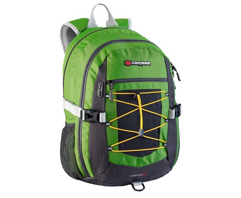 FRESH NEW LOOK! The Cisco backpack is the most popular everyday pack in Oz. Lightweight, strong and versatile, ideal kitbag for school or college or everyday use.

 	Action Back Extreme harness system
 	Audio pocket and cord port
 	Organiser panel
 	Bottle pockets
 	Size: 28L/43 x 32 x 20cm