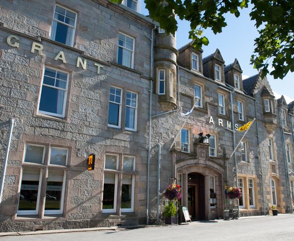  In the fine Scottish country town of Grantown on Spey, not far from the famous Spey River, lies the handsome stone built Grant Arms Hotel, which has recently been refurbished and upgraded to offer modern comforts whilst retaining a traditional character.