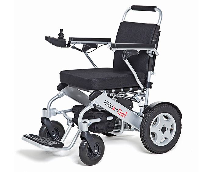 With the dimensions of the A06, this L version is equipped with 12.5” rear wheels, giving the user the freedom to explore across more uneven ground.

 	Powerful lithium batteries can be charged both on and off the chair. Certified for airline travel.
 	Electromagnetic brakes hold the chair automatically on slopes
 	Motors can be disengaged to allow the chair to freewheel
 	Armrests can be lifted to allow sideways transfers or to clear table tops
 	Driving range up to 9 miles per battery (max 2)
 	Handy under-seat bag for personal items.
 	Back seat storage compartment
 	Durable travel bag supplied.