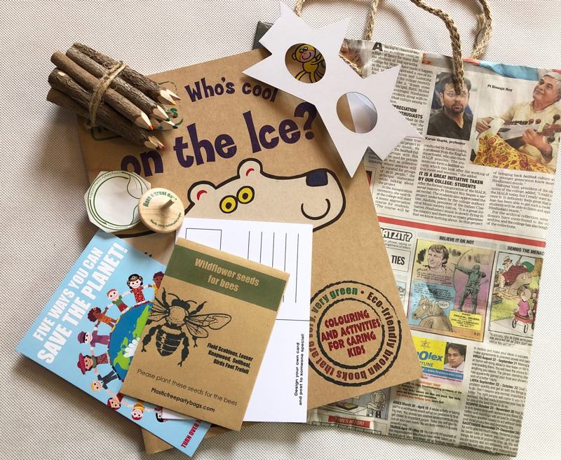 A fun selection of our plastic-free activities to compliment your eco wedding. Children will be entertained with 10 Fairtrade twig colouring pencils, an A4 colouring book, paper mask and a wooden FSC spinner. Also included are seeds for the bees to take home, a postcard to design and send to someone special, as well as one of our Eco Hero cards.