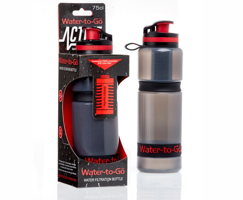 NEW – Active 75cl Filter Water Bottle That Includes Our Unique 3-in-1 Filter Technology That Eliminates up to 99.9999%* of Water Contaminants. Filter Lasts for 200 Litres.

	Squeezable bottle for rapid water delivery
	Fits any bike rack and includes a detachable carabiner hook
	New single-handed action click lid
	Lid covers drinking spout for hygiene
	Weighs just 137 grams
	Translucent material and content markings so you know when to refill