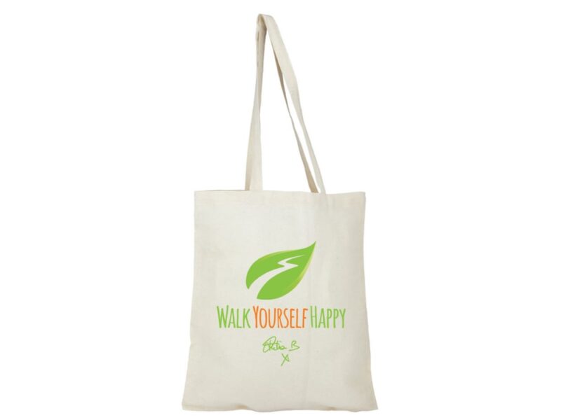 Natural Tote Bag Walk Yourself Happy