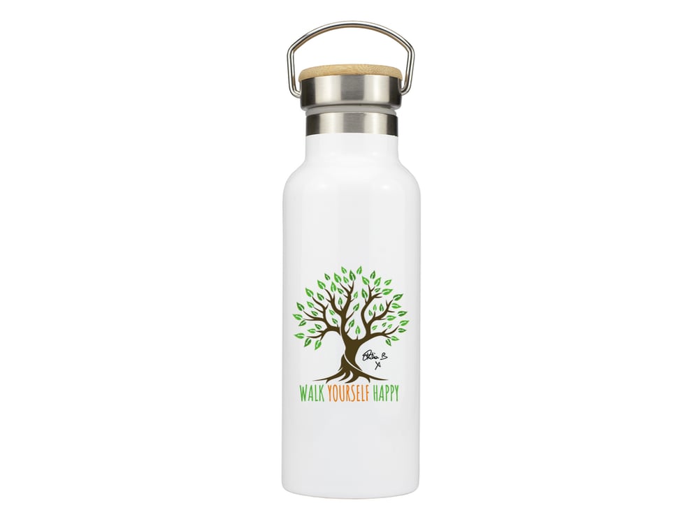Personalised Steel Bottle with Bamboo Lid