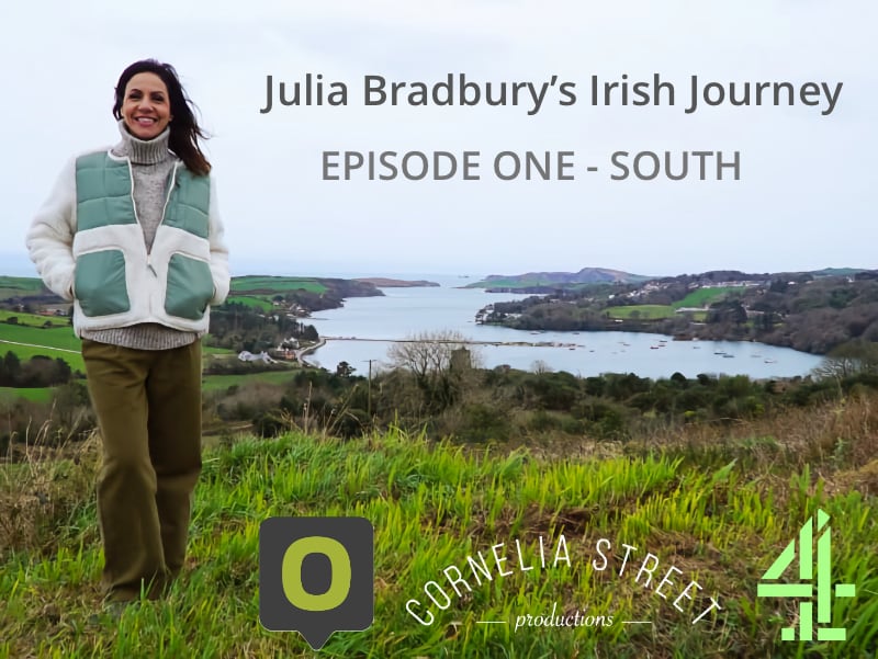 Visiting Ireland is one thing we should all do at least once in our lifetime. A very smiley Julia Bradbury stands in front of a beautifully lush inlet in the south of Ireland, inviting you to join her as she travels across Ireland in her new series for Channel 4 in the UK.